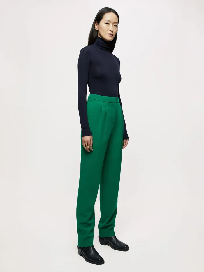 Jigsaw Trousers Women Chaplin Fluid Twill Trouser Green