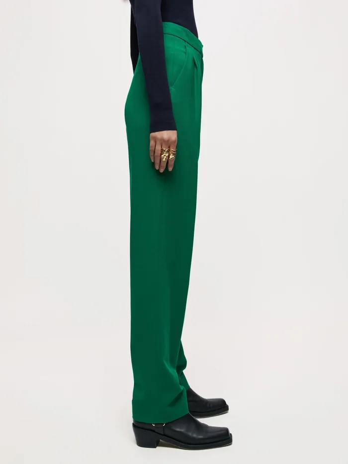Jigsaw Trousers Women Chaplin Fluid Twill Trouser Green