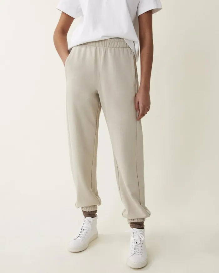 Jigsaw Trousers Women Cotton Trackpants Cream