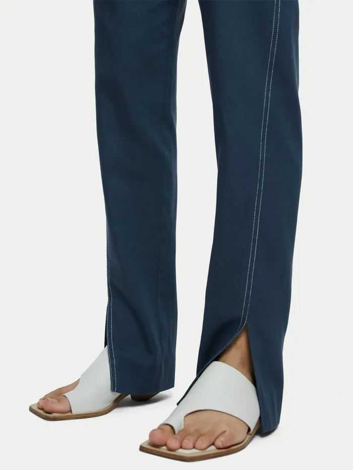 Jigsaw Trousers Women Lyocell Cotton Jagger Trouser Grey
