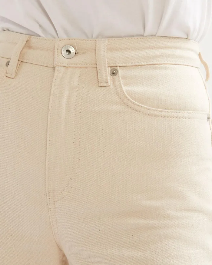 Jigsaw Trousers Women Tyne Wide Leg Jean Cream