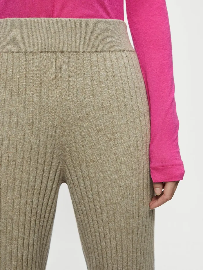 Jigsaw Trousers Women Wool Mix Rib Trackpant Brown