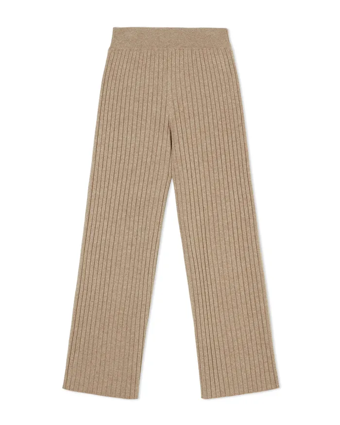 Jigsaw Trousers Women Wool Mix Rib Trackpant Brown