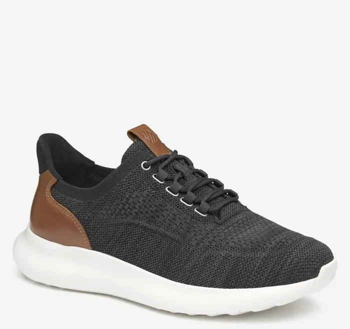 Johnston and Murphy Amherst 20 Knit Plain Toe Black Heathered Knit Men LaceUps Johnston and Murphy Amherst 20 Knit Plain Toe Black Heathered Knit Men LaceUps