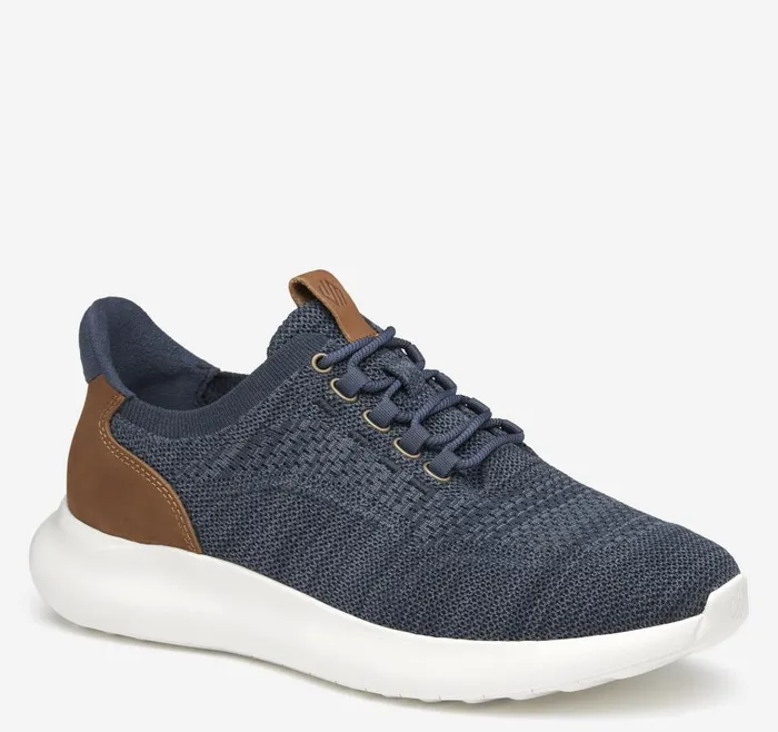 Johnston and Murphy Amherst 20 Knit Plain Toe Navy Heathered Knit Men LaceUps Johnston and Murphy Amherst 20 Knit Plain Toe Navy Heathered Knit Men LaceUps