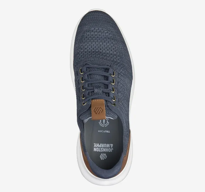 Johnston and Murphy Amherst 20 Knit Plain Toe Navy Heathered Knit Men LaceUps Johnston and Murphy Amherst 20 Knit Plain Toe Navy Heathered Knit Men LaceUps