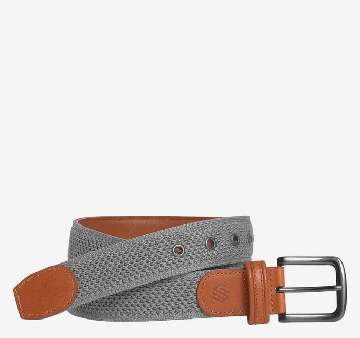 Johnston and Murphy Amherst Knit Belt Gray Men Belts
