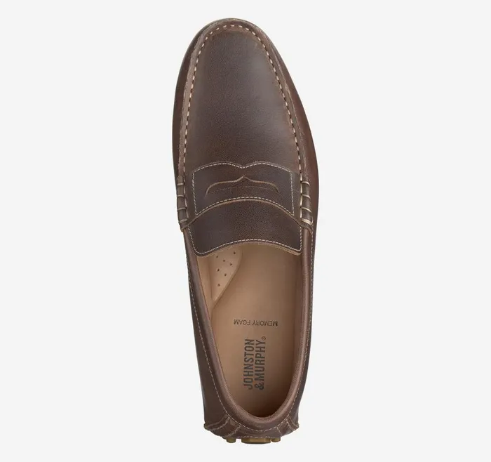 Johnston and Murphy Athens Penny Brown Full Grain Men SlipOns Johnston and Murphy Athens Penny Brown Full Grain Men SlipOns