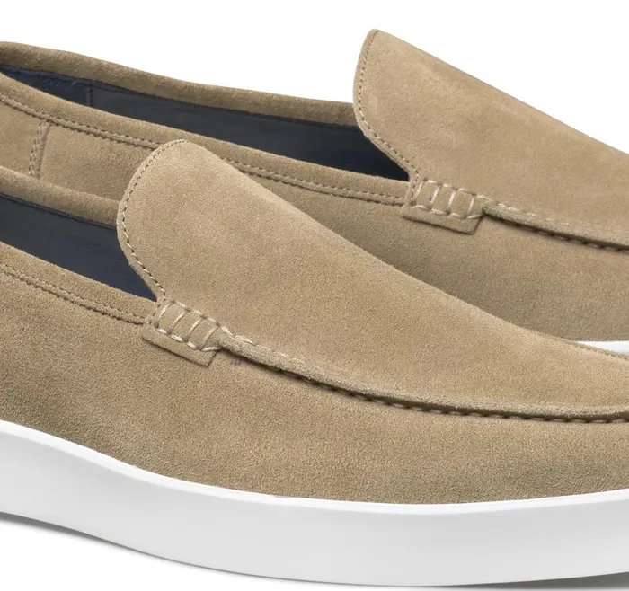 Johnston and Murphy Bolivar Venetian Taupe Italian Suede Men SlipOns Johnston and Murphy Bolivar Venetian Taupe Italian Suede Men SlipOns