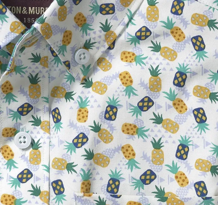 Johnston and Murphy Boys ShortSleeve Printed Shirt Pineapple Boys Shirts Johnston and Murphy Boys ShortSleeve Printed Shirt Pineapple Boys Shirts