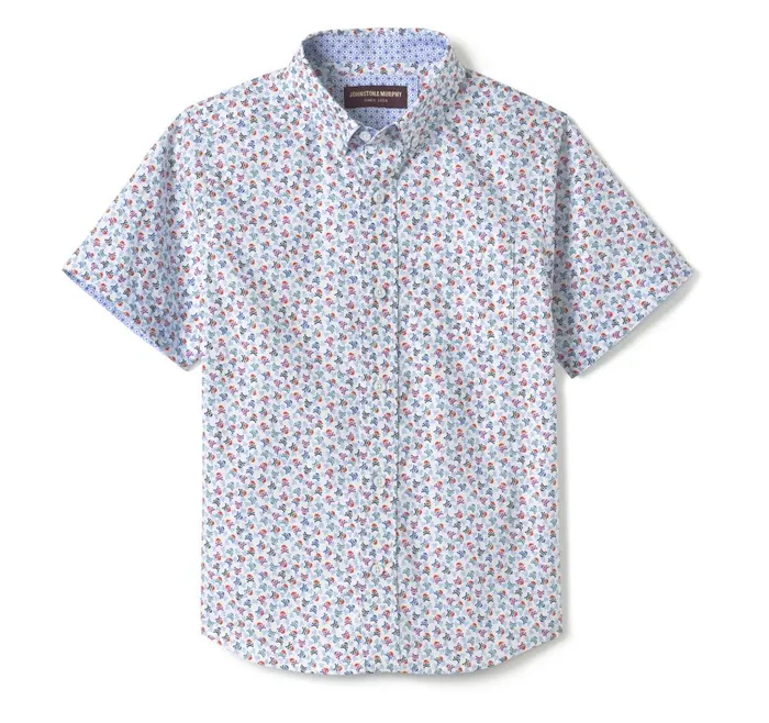 Johnston and Murphy Boys ShortSleeve Printed Shirt White Multi Skull Boys Shirts Johnston and Murphy Boys ShortSleeve Printed Shirt White Multi Skull Boys Shirts