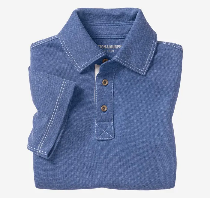 Johnston and Murphy Boys Vintage Slub Polo Royal Boys Shirts