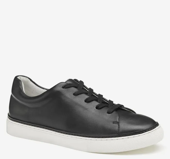 Johnston and Murphy Callie LacetoToe Black Glove Leather Women Sneakers