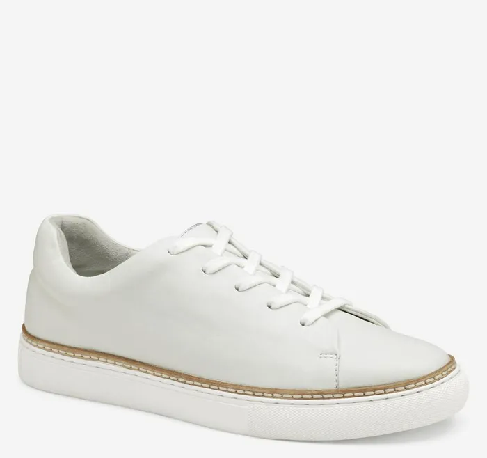 Johnston and Murphy Callie LacetoToe White Glove Leather Women Sneakers
