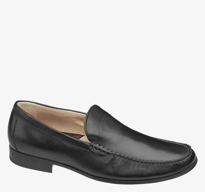 Johnston and Murphy Cresswell Venetian Black Sheepskin Men SlipOns