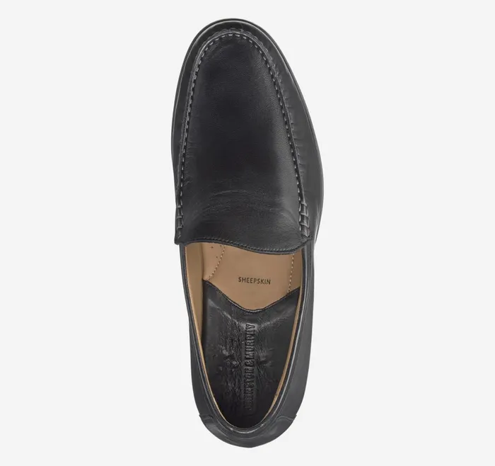 Johnston and Murphy Cresswell Venetian Black Sheepskin Men SlipOns Johnston and Murphy Cresswell Venetian Black Sheepskin Men SlipOns