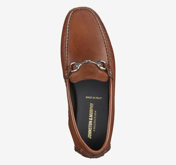 Johnston and Murphy Dayton Bit Brown Italian Calfskin Men SlipOns Johnston and Murphy Dayton Bit Brown Italian Calfskin Men SlipOns