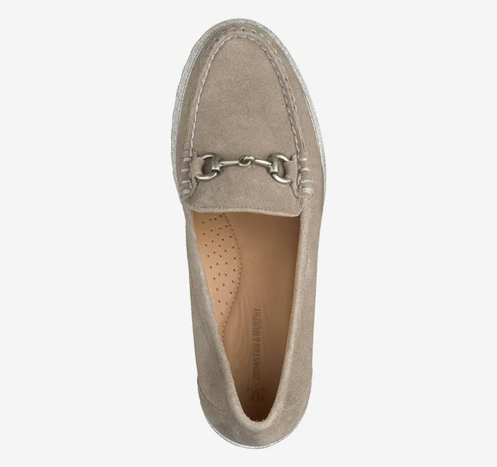 Johnston and Murphy Emmalynn Bit Loafer Taupe Suede Women Mules and Loafers Johnston and Murphy Emmalynn Bit Loafer Taupe Suede Women Mules and Loafers