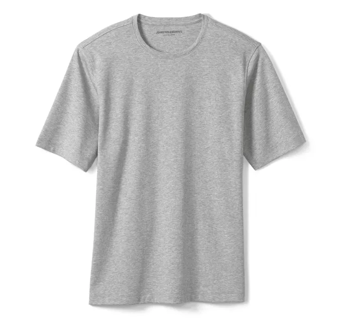 Johnston and Murphy Essential Tee Heather Gray Men Polos and Tees Johnston and Murphy Essential Tee Heather Gray Men Polos and Tees