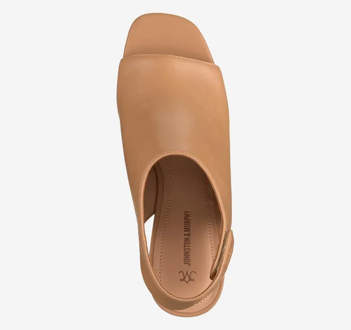 Johnston and Murphy Evelyn OpenToe Bootie Tan Glove Leather Women Boots and Booties Johnston and Murphy Evelyn OpenToe Bootie Tan Glove Leather Women Boots and Booties