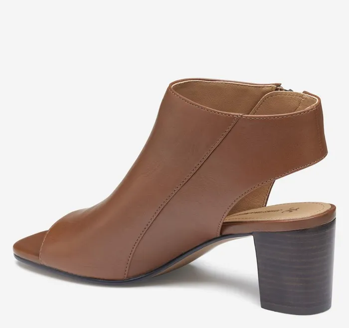 Johnston and Murphy Evelyn SideZip Bootie Cognac Glove Leather Women Boots and Booties Johnston and Murphy Evelyn SideZip Bootie Cognac Glove Leather Women Boots and Booties