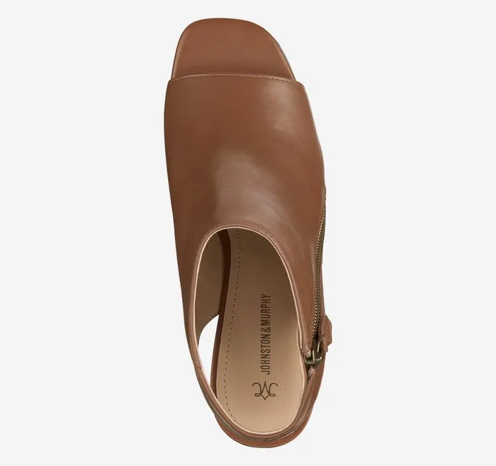 Johnston and Murphy Evelyn SideZip Bootie Cognac Glove Leather Women Boots and Booties Johnston and Murphy Evelyn SideZip Bootie Cognac Glove Leather Women Boots and Booties