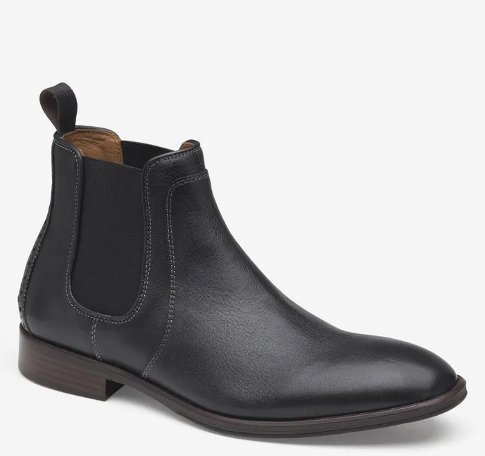 Johnston and Murphy Henrick Chelsea Boot Black Full Grain Men Boots