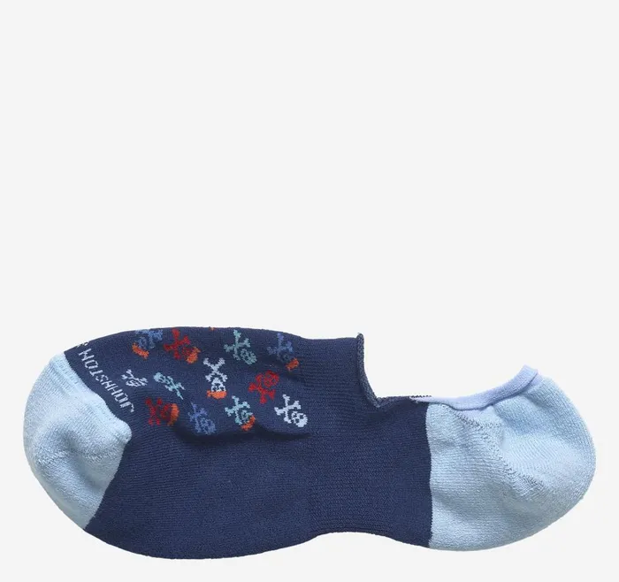 Johnston and Murphy HighCut Liner Socks Navy Skull Men Socks