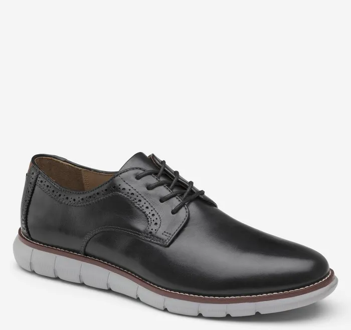 Johnston and Murphy Holden Plain Toe Black Full Grain Men LaceUps