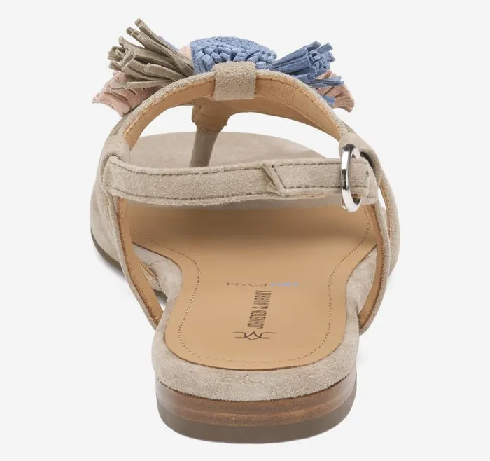 Johnston and Murphy Lilly Tassel Thong Taupe Multi Kid Suede Women Sandals Johnston and Murphy Lilly Tassel Thong Taupe Multi Kid Suede Women Sandals