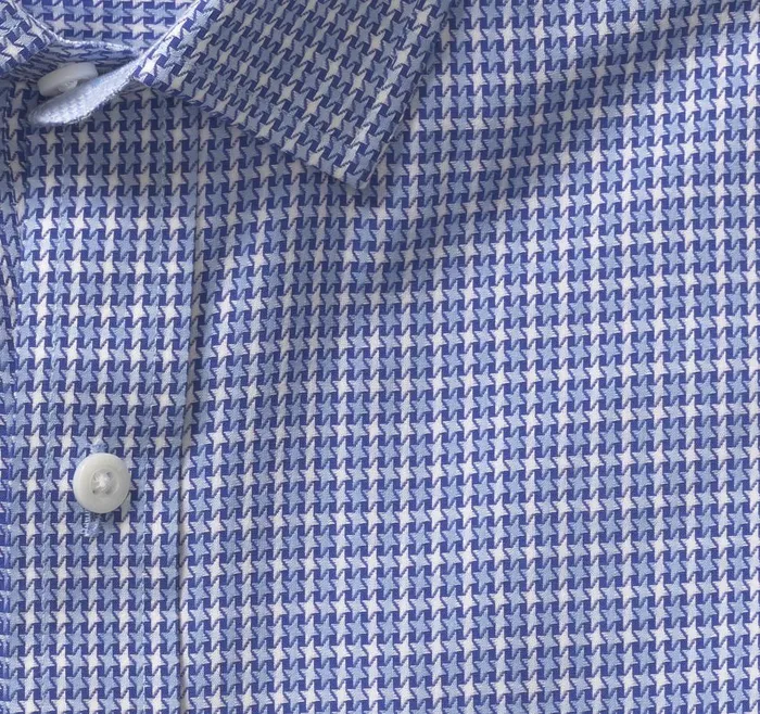 Johnston and Murphy LongSleeve Dress Shirt Blue Fourpoint Stars Men Shirts