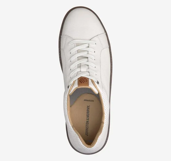 Johnston and Murphy McGuffey Lug LaceToToe White Waterproof Full Grain Men Sneakers