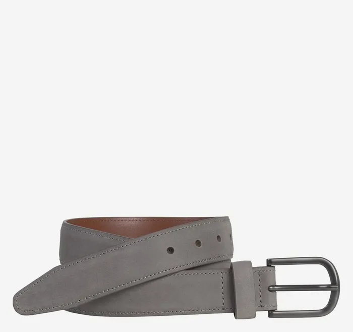 Johnston and Murphy Oiled Contrast Stitched Belt Gray Men Belts