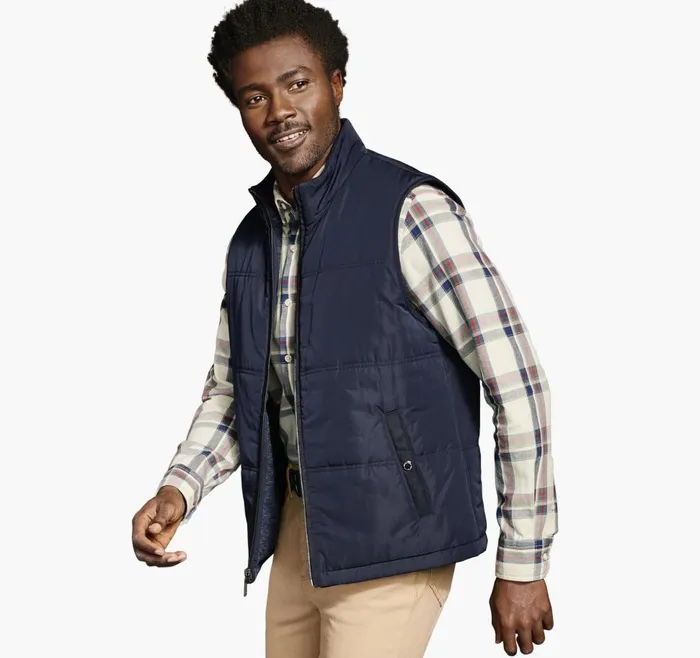 Johnston and Murphy Reversible Quilt Vest Navy Men Coats Jackets and Vests