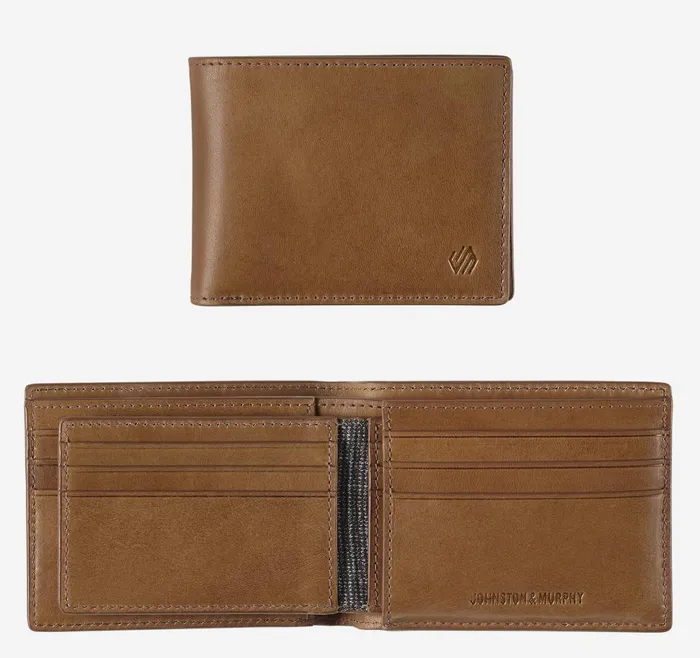 Johnston and Murphy Rhodes 2in1 Billfold Wallet Tan Full Grain Men Wallets
