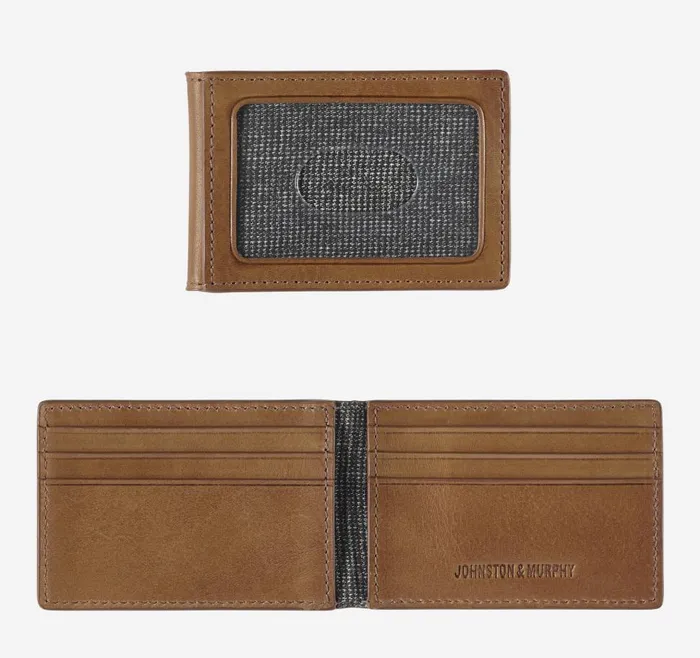 Johnston and Murphy Rhodes 2in1 Billfold Wallet Tan Full Grain Men Wallets