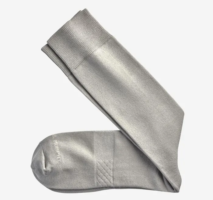 Johnston and Murphy Solid Dress Socks Light Gray Men Socks