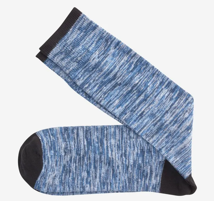 Johnston and Murphy Space Dye Colorblock Socks Blue Colorblock Men Socks