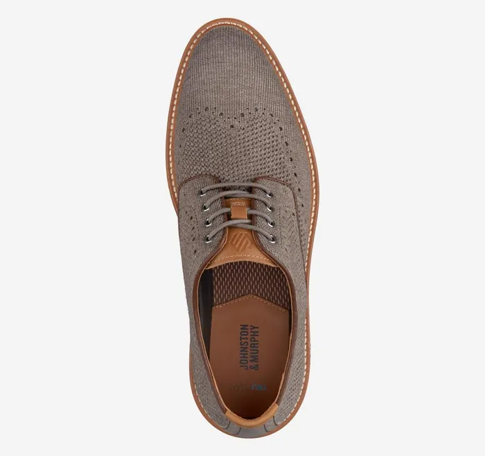 Johnston and Murphy Upton Knit Wingtip Gray Knit Men LaceUps Johnston and Murphy Upton Knit Wingtip Gray Knit Men LaceUps