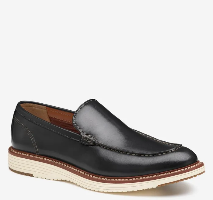 Johnston and Murphy Upton Venetian Black Full Grain Men SlipOns