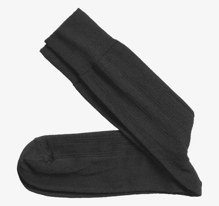 Johnston and Murphy Wool Ribbed Socks Black Men Socks
