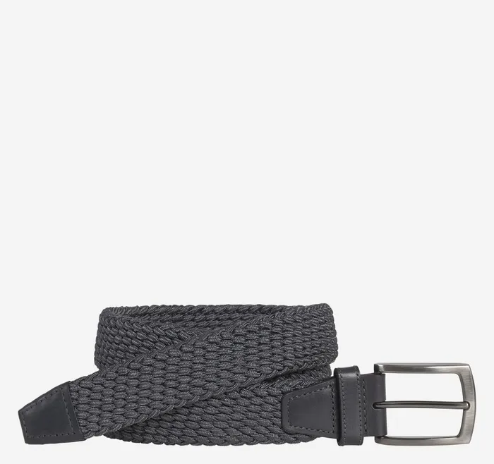 Johnston and Murphy Woven StretchKnit Belt Charcoal Men Belts