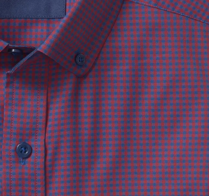 Johnston and Murphy XC4 LongSleeve StretchWoven Shirt Rednavy Gingham Men Shirts Johnston and Murphy XC4 LongSleeve StretchWoven Shirt Rednavy Gingham Men Shirts
