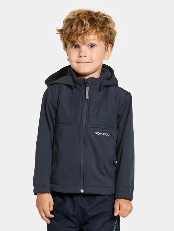 Kids Briska Jacket Navy Didriksons Softshell Jackets