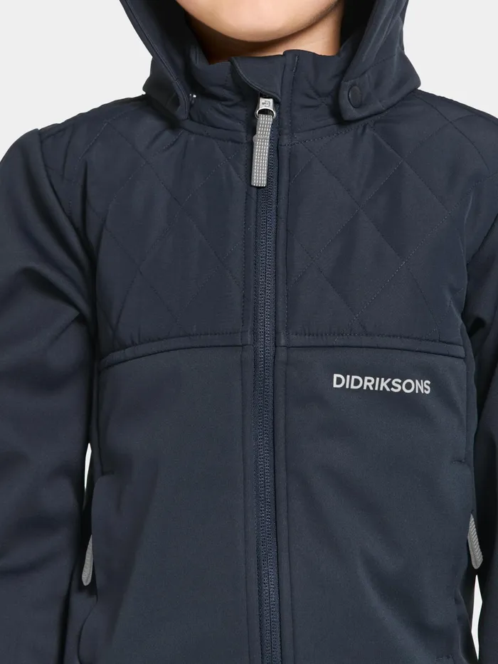 Kids Briska Jacket Navy Didriksons Softshell Jackets