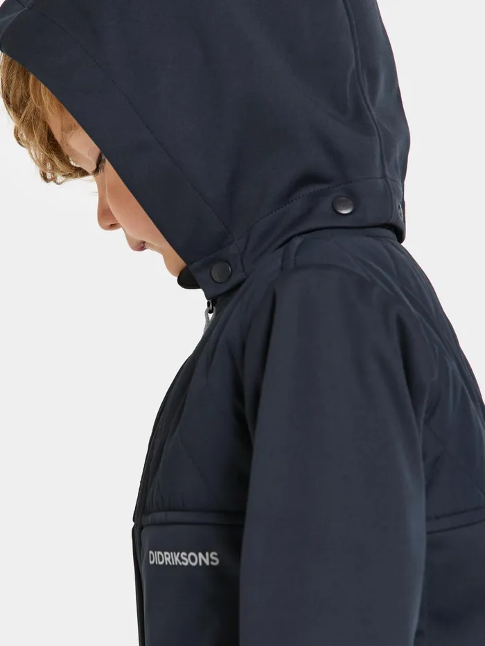 Kids Briska Jacket Navy Didriksons Softshell Jackets