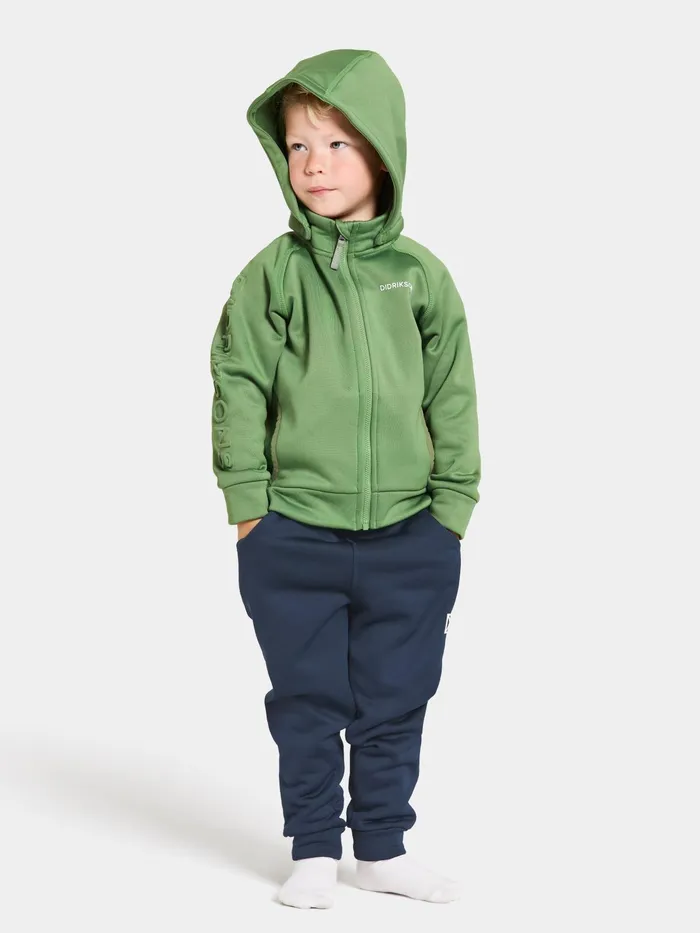 Kids Corin FullZip Algae Green Didriksons Softshell Jackets