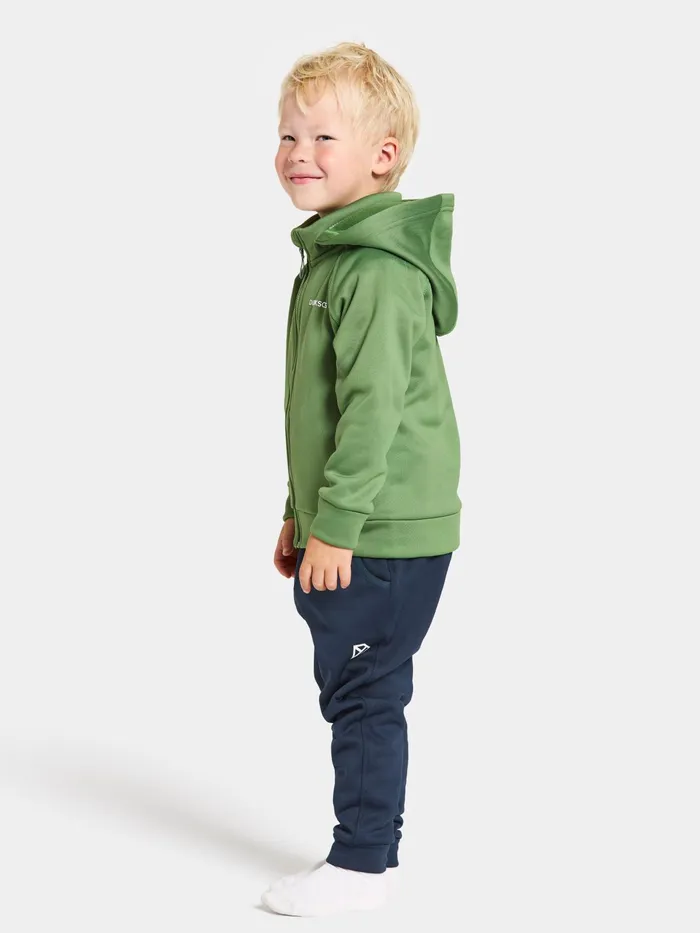 Kids Corin FullZip Algae Green Didriksons Softshell Jackets