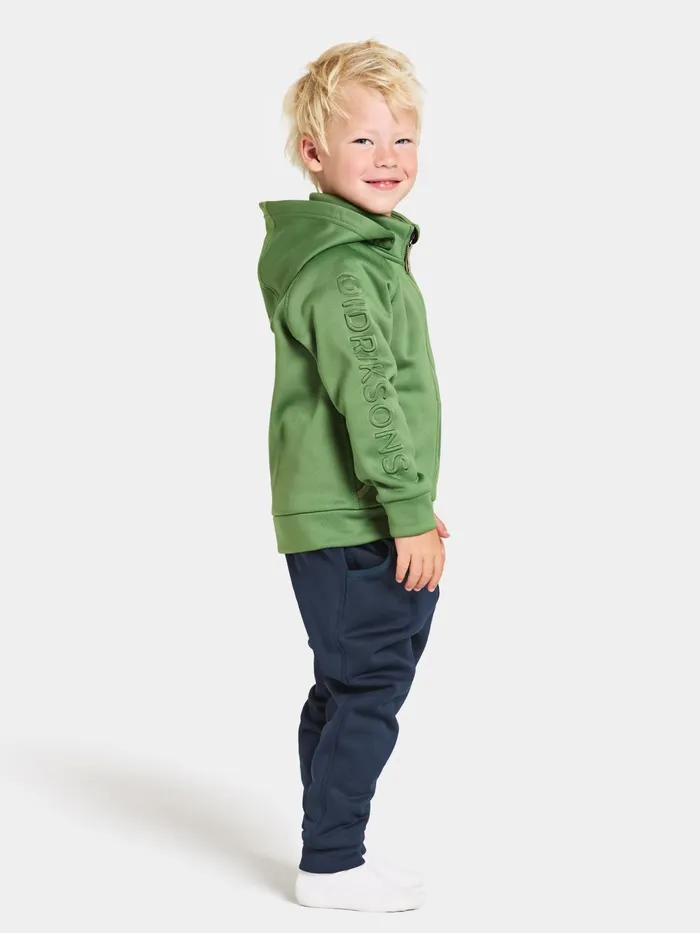 Kids Corin FullZip Algae Green Didriksons Softshell Jackets