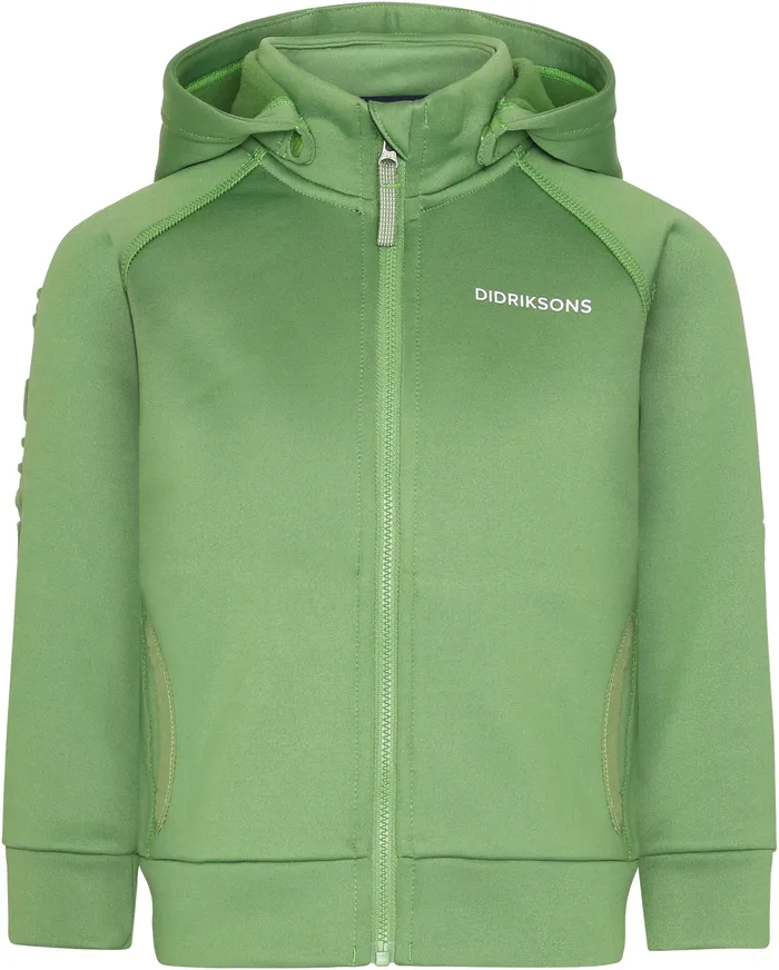 Kids Corin FullZip Algae Green Didriksons Softshell Jackets